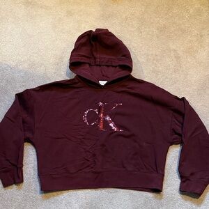 Calvin Klein Maroon Logo Hoodie